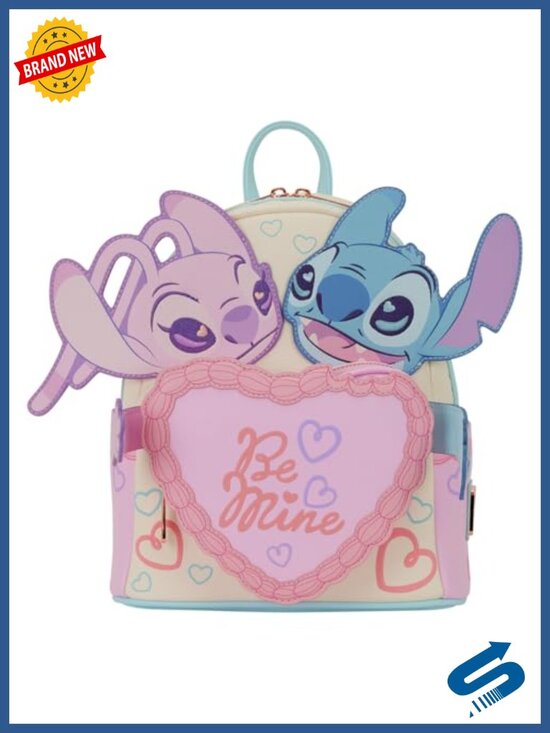 Faux Leather Stitch Be Mine Mini Backpack with Heart Details